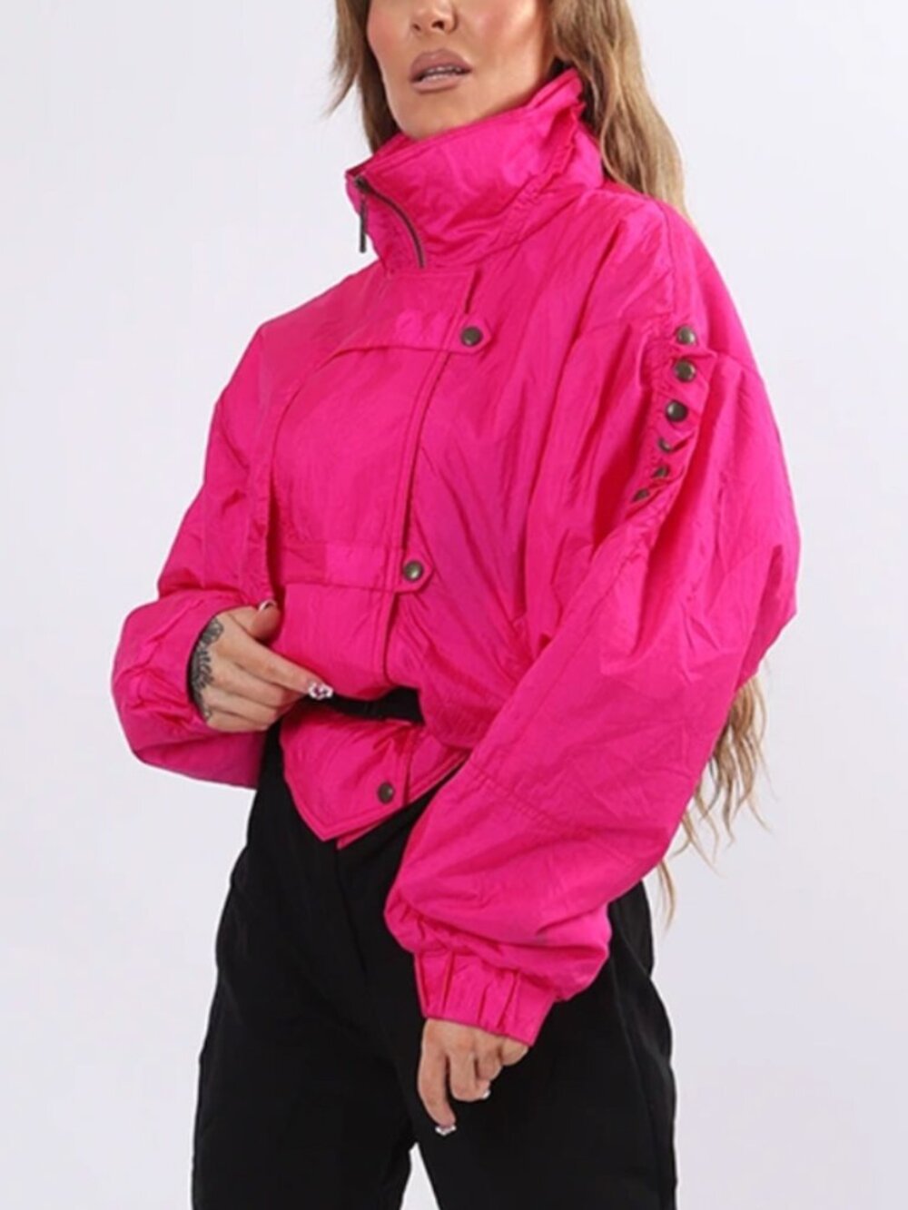 Ossi Neon Pink Vintage Retro Puffer Ski Jacket Size S